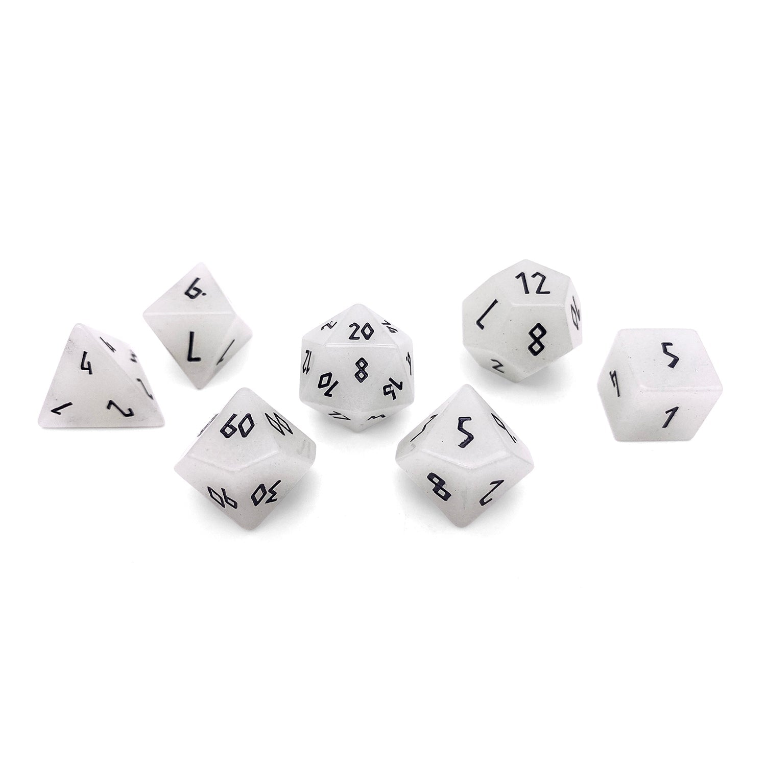 Glowstone Aqua - 7 Piece RPG Set Gemstone Dice-Gemstone Dice-Norse Foundry-Gemstone Dice-Dungeons and Dragons Dice-Gem Dice-D&D Dice-Gaming Dice-Perfect for Tabletop RPGs-Dice Set