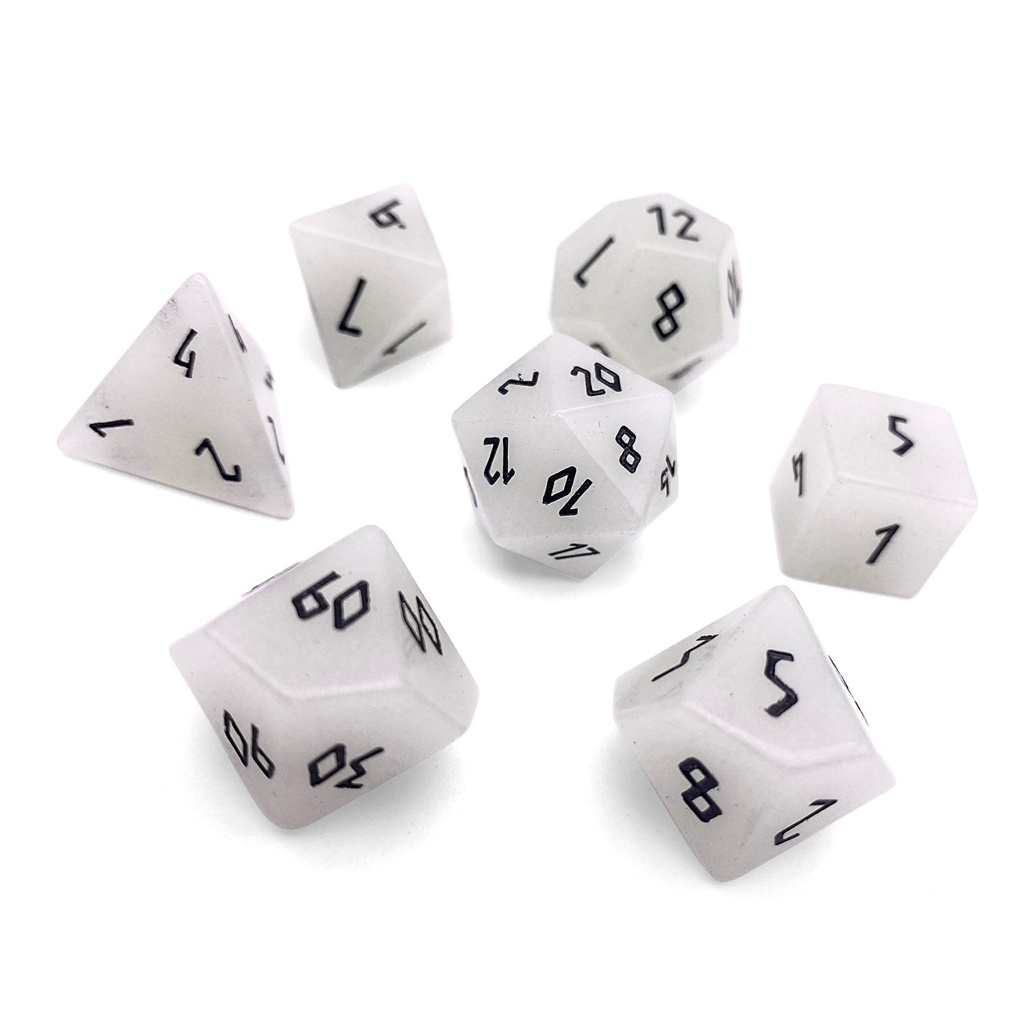 Glowstone Aqua - 7 Piece RPG Set Gemstone Dice-Gemstone Dice-Norse Foundry-Gemstone Dice-Dungeons and Dragons Dice-Gem Dice-DND Dice-Gaming Dice-Perfect for Tabletop RPGs