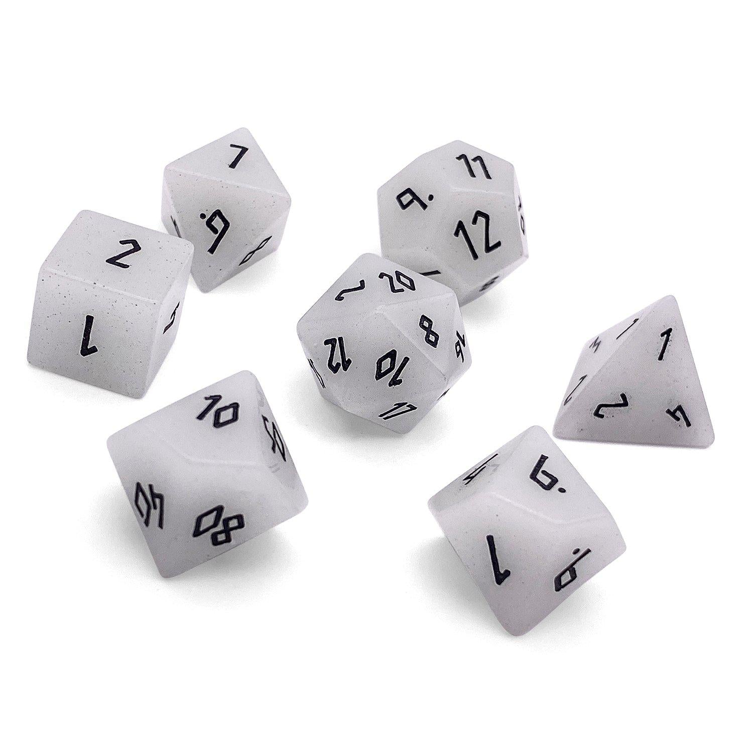 Glowstone Blue - 7 Piece RPG Set Gemstone Dice-Gemstone Dice-Norse Foundry-Gemstone Dice-Dungeons & Dragons Dice-Gem Dice-D&D Dice-Gaming Dice-Perfect for Tabletop RPGs-Dice Set