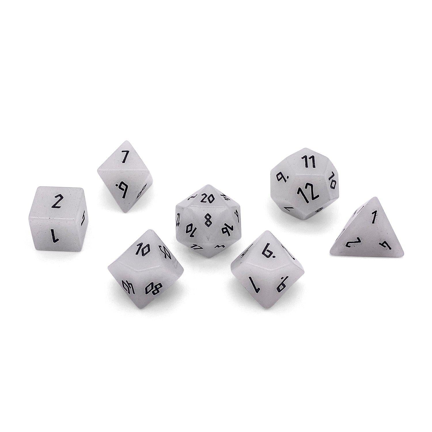 Glowstone Blue - 7 Piece RPG Set Gemstone Dice-Gemstone Dice-Norse Foundry-Gemstone Dice-Dungeons and Dragons Dice-Gem Dice-DND Dice-Gaming Dice-Perfect for Tabletop RPGs-Dice Set