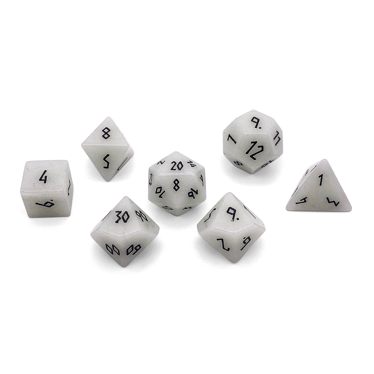 Glowstone Green - 7 Piece RPG Set Gemstone Dice-Gemstone Dice-Norse Foundry-Gemstone Dice-Dungeons and Dragons Dice-Gem Dice-DND Dice-Gaming Dice-Perfect for Tabletop RPGs-Dice Set