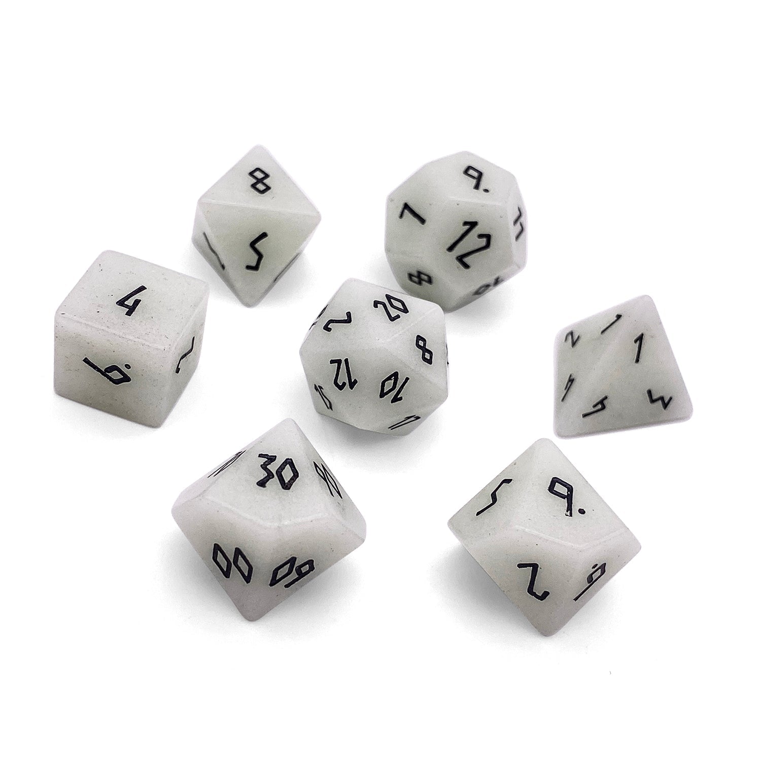 Glowstone Green - 7 Piece RPG Set Gemstone Dice-Gemstone Dice-Norse Foundry-Gemstone Dice-Dungeons and Dragons Dice-Gem Dice-DND Dice-Gaming Dice-Perfect for Tabletop RPGs-Dice Set