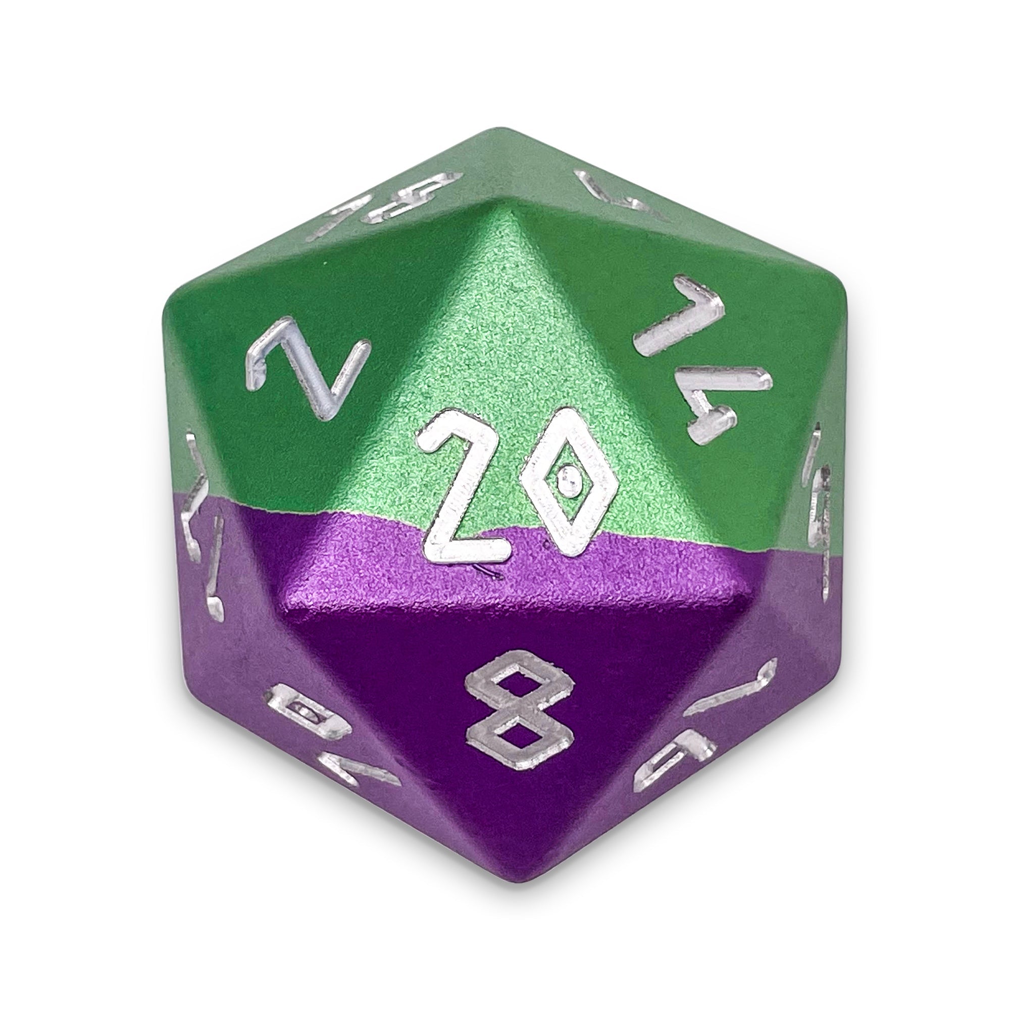 Goblin King - Boulder® 55mm 6063 Aluminum Hybrid Dice-Aluminum Dice-Norse Foundry-Norse Foundry-aluminum dice-dungeons & dragons-d&d dice-rpg dice-d20-d&d-55mm-oversize-boulder-perfect for tabletop rpgs