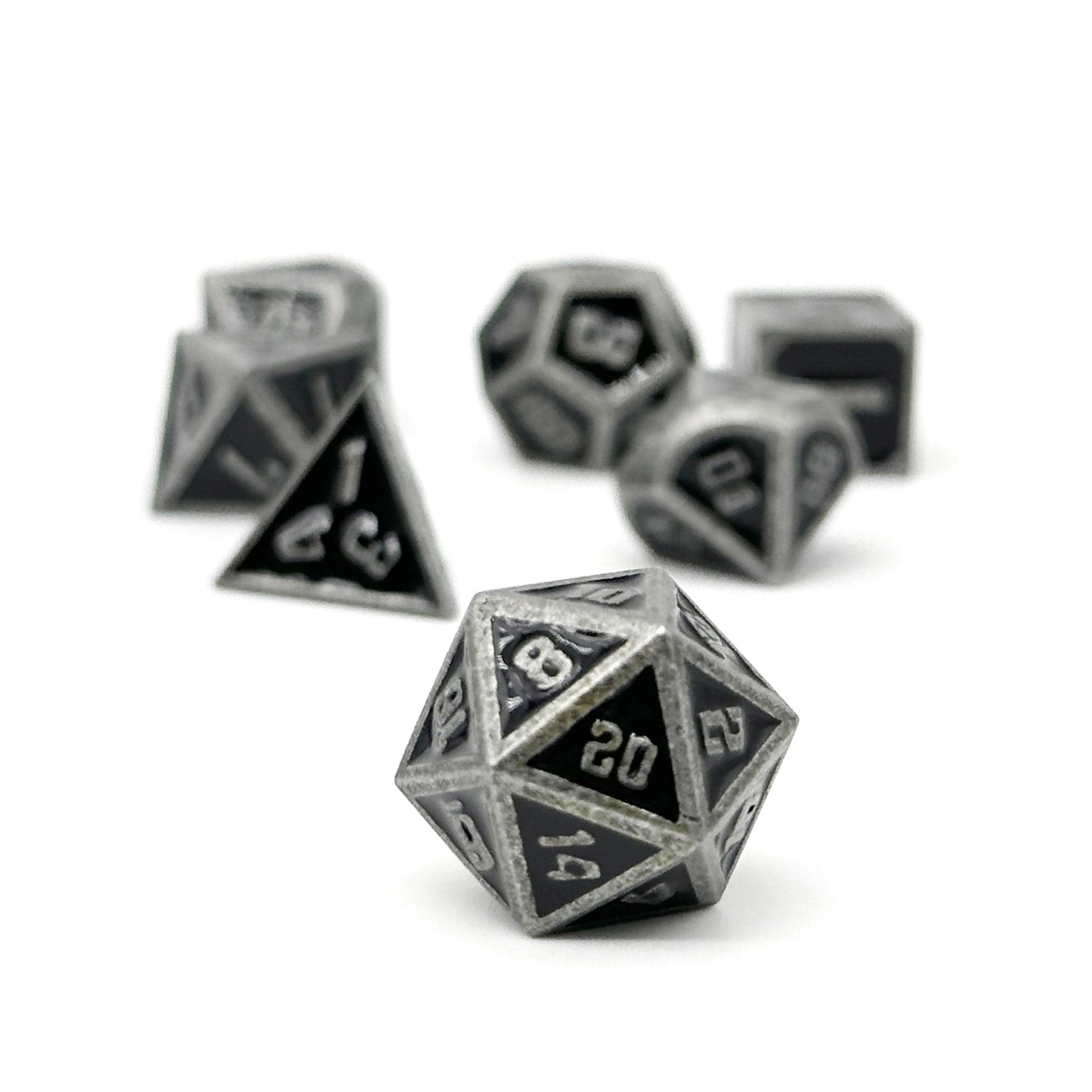 Gravestones - Cursed Blade - Metal Dice Set-Metal - Zinc Alloy Dice-Norse Foundry-Norse Foundry-dungeons & dragons-d&d dice set-rpg dice set-d20-metal dice set-d&d-mini dice set-14mm-perfect for tabletop rpgs