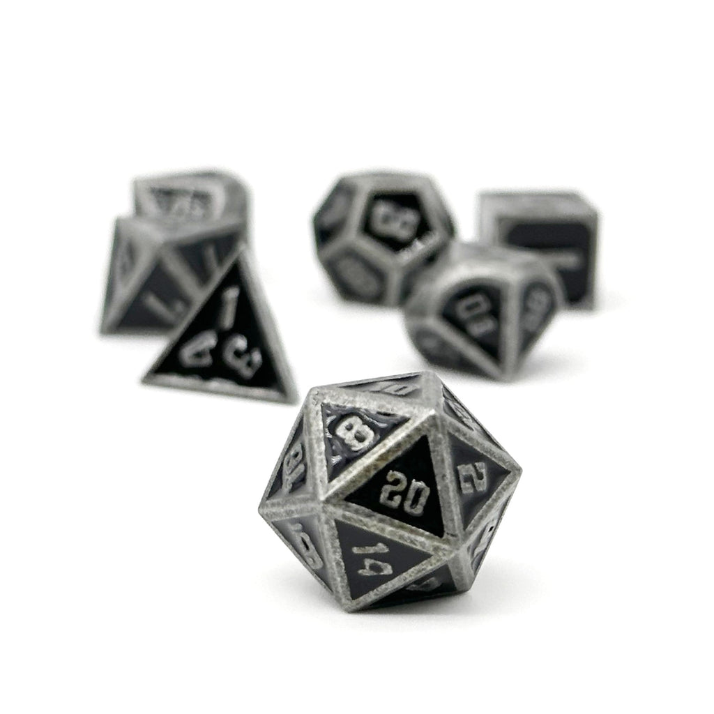 Gravestones - Cursed Blade - Metal Dice Set-Metal - Zinc Alloy Dice-Norse Foundry-Norse Foundry-dungeons & dragons-d&d dice set-rpg dice set-d20-metal dice set-d&d-mini dice set-14mm-perfect for tabletop rpgs