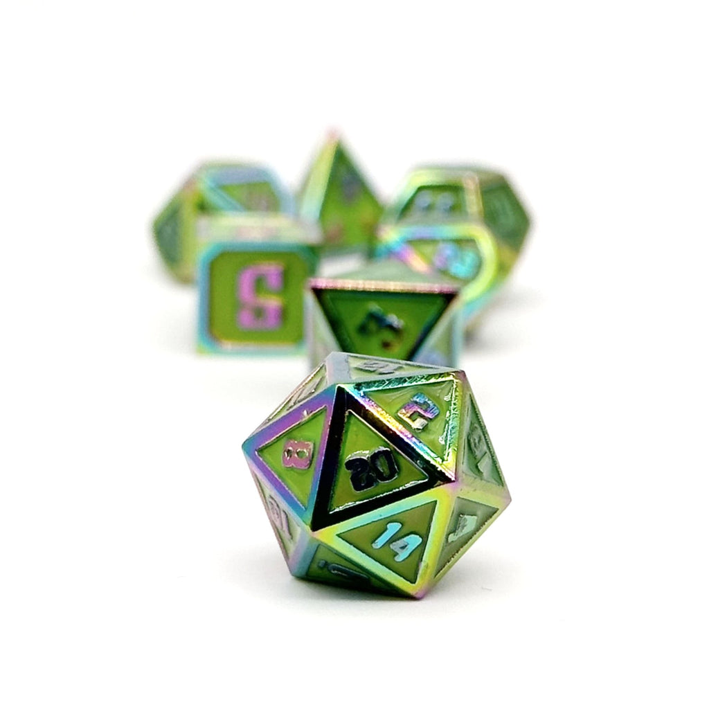 Gravestones - Headhunter - Metal Dice Set-Metal - Zinc Alloy Dice-Norse Foundry-Norse Foundry-dungeons & dragons-d&d dice set-rpg dice set-d20-metal dice set-d&d-mini dice set-14mm-perfect for tabletop rpgs