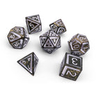 Great Void - Nimbus™ 7 Piece RPG Set 6063 Aluminum Wondrous Dice-Aluminum Dice-Norse Foundry-Norse Foundry-aluminum dice-dungeons & dragons-d&d dice set-rpg dice set-aluminum d&d dice set-d&d-lightweight-perfect for tabletop rpgs