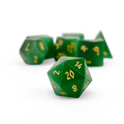 Green Cats Eye - Pebble RPG Set Glass Dice-Pebbles-Norse Foundry-Norse Foundry-dungeons & dragons-d&d dice set-rpg dice set-glass dice set-d&d-mini dice set-10mm to 12mm-perfect for tabletop rpgs