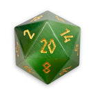 Green Cat's Eye - Single D20 Glass Dice-Glass Dice-Norse Foundry-DND Dice-Glass Dice-D20-Glass D20-Collectible D20 Dice