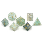 Green Fluorite - 7 Piece RPG Set Gemstone Dice-Gemstone Dice-Norse Foundry-Gemstone Dice-Dungeons & Dragons Dice-Gem Dice-D&D Dice-Gaming Dice-Perfect for Tabletop RPGs-Dice Set