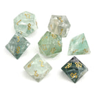 Green Fluorite - 7 Piece RPG Set Gemstone Dice-Gemstone Dice-Norse Foundry-Gemstone Dice-Dungeons & Dragons Dice-Gem Dice-D&D Dice-Gaming Dice-Perfect for Tabletop RPGs-Dice Set