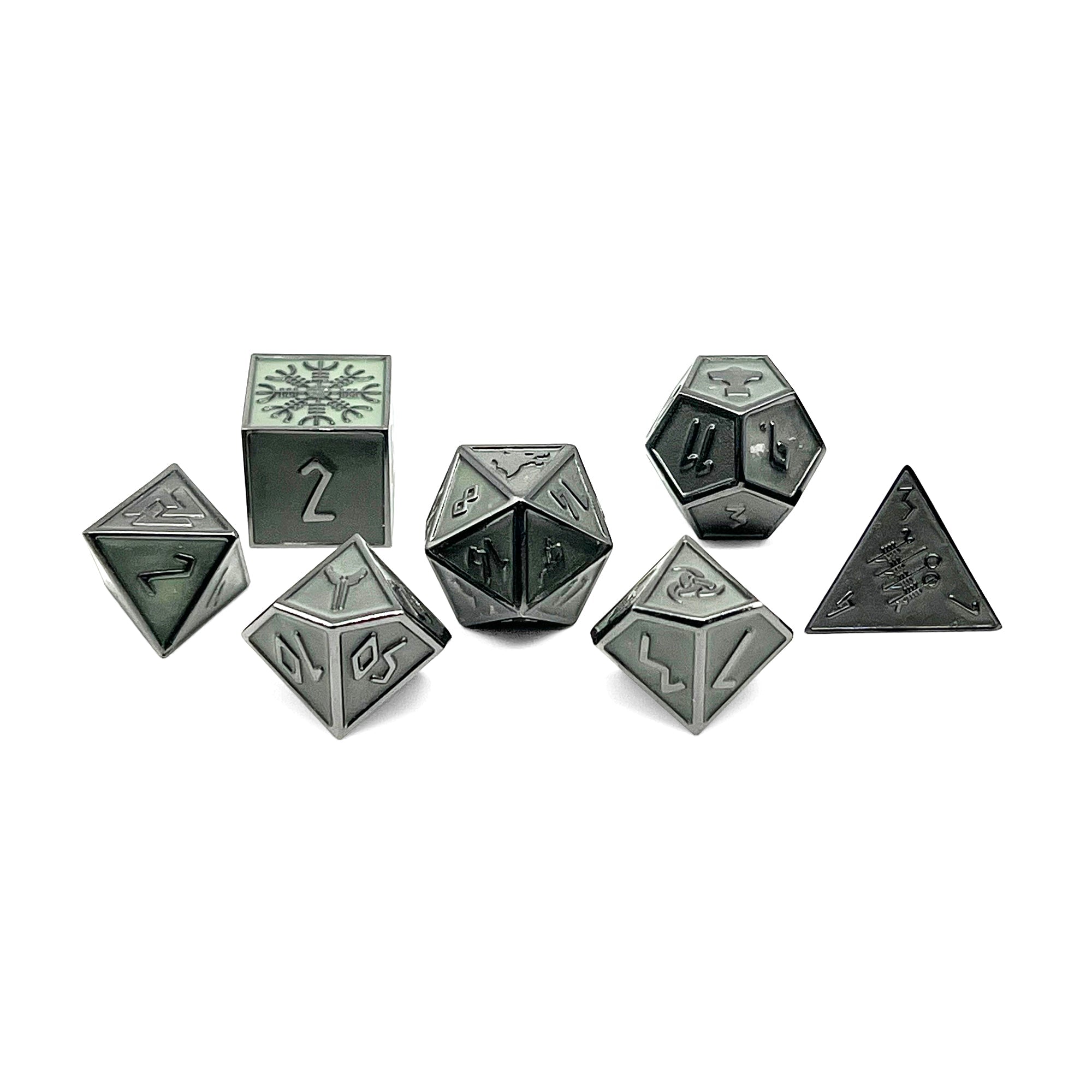 Green Slime Norse Themed Metal Dice Set-Zinc Alloy Dice-Norse Foundry-Dungeons and Dragons-DND Dice-D20-Metal Dice Set-DND-D&D Metal Dice Set-Perfect for Tabletop RPGs
