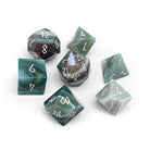 Green Striped Agate - 7 Piece RPG Set Gemstone Dice-Gemstone Dice-Norse Foundry-Gemstone Dice-Dungeons and Dragons Dice-Gem Dice-DND Dice-Gaming Dice-Perfect for Tabletop RPGs-Dice Set