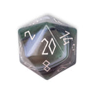 Green Striped Agate - Boulder® 30mm Gemstone Dice-Boulder-Norse Foundry-Norse Foundry-dungeons & dragons-d&d dice-rpg dice-d20-gemstone dice-d&d-30mm-boulder-perfect for tabletop rpgs