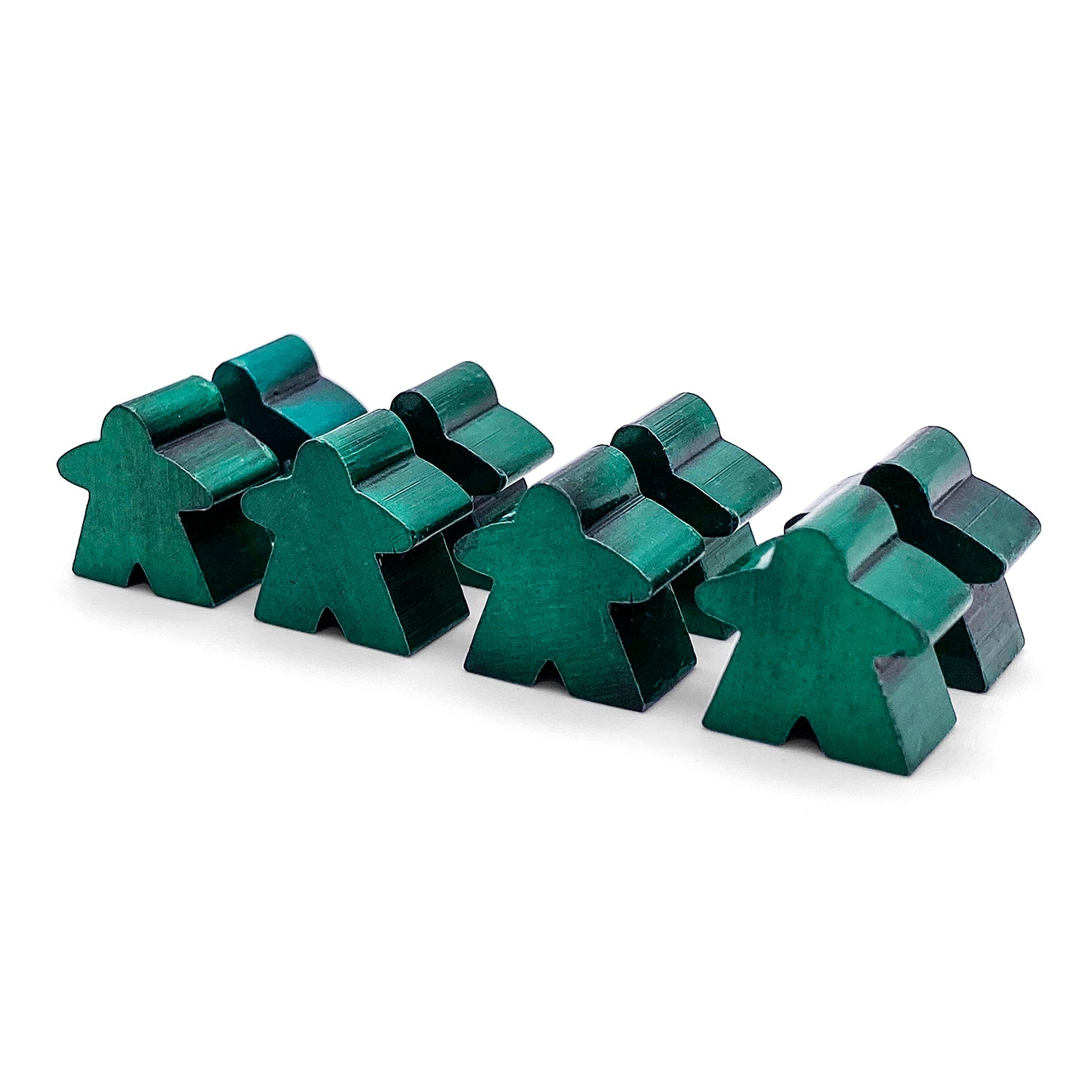 8 Pack of Green Enamel Meeples by Norse Foundry