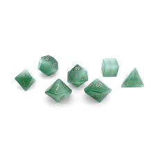 Green Cats Eye - 7 Piece RPG Set Glass Dice