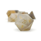 Grey Agate - 7 Piece RPG Set Gemstone Dice-Gemstone Dice-Norse Foundry-Gemstone Dice-Dungeons and Dragons Dice-Gem Dice-D&D Dice-Gaming Dice-Perfect for Tabletop RPGs-Dice Set