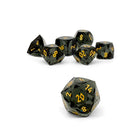 Grey Zircon w/ Gold Font – 7 Piece RPG Set Glass Wondrous Cut Dice – Norse Foundry – Glass Dice – Dungeons & Dragons Dice – DnD Dice – Gaming Dice – Perfect for Tabletop RPGs – Dice Set