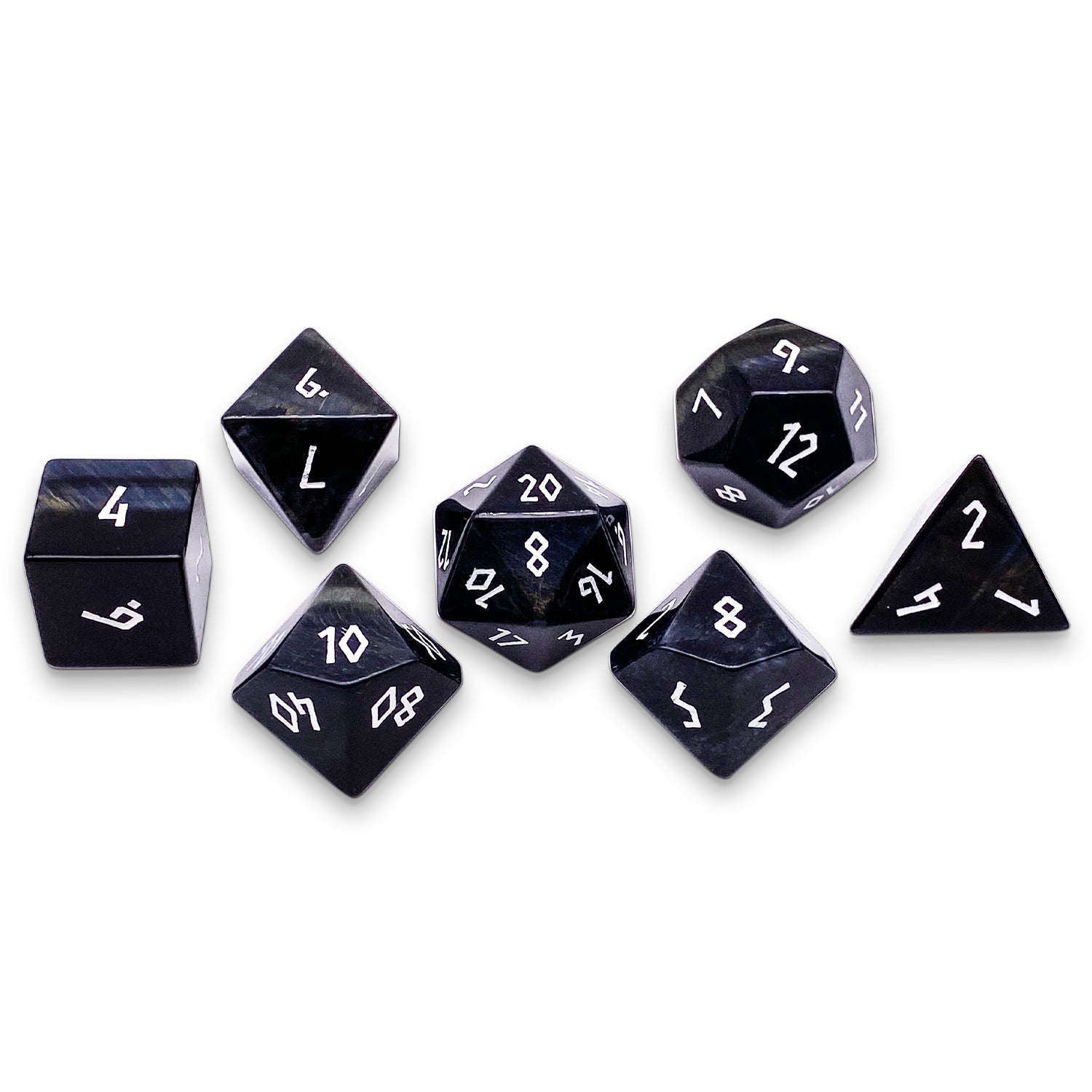 Hawk's Eye - 7 Piece RPG Set Gemstone Dice-Gemstone Dice-Norse Foundry-Gemstone Dice-Dungeons & Dragons Dice-Gem Dice-DnD Dice-Gaming Dice-Perfect for Tabletop RPGs-Dice Set