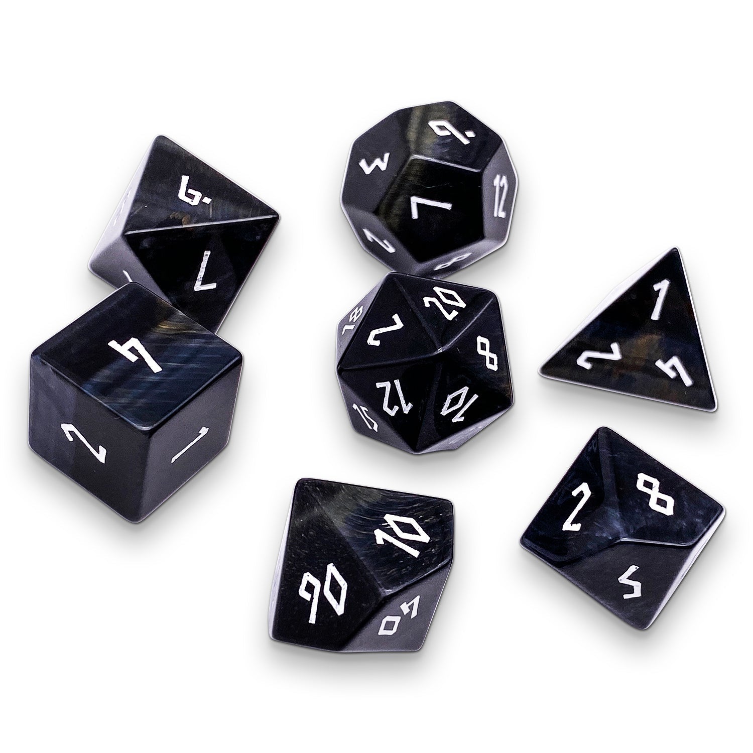 Hawk's Eye - 7 Piece RPG Set Gemstone Dice-Gemstone Dice-Norse Foundry-Gemstone Dice-Dungeons & Dragons Dice-Gem Dice-DnD Dice-Gaming Dice-Perfect for Tabletop RPGs-Dice Set