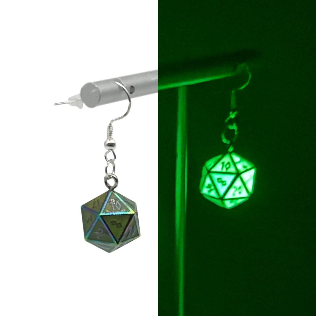 Headhunter - Ioun Stone D20 Dice Earrings by Norse Foundry-Earrings-Norse Foundry-dungeons and dragons-d&d-dungeons & dragons-earrings-dnd accessories-dice earrings- d20 earrings