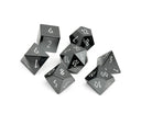 Hematite - 7 Piece RPG Set Gemstone Dice-Gemstone Dice-Norse Foundry-Gemstone Dice-Dungeons and Dragons Dice-Gem Dice-DND Dice-Gaming Dice-Perfect for Tabletop RPGs-Dice Set