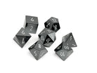 Hematite - 7 Piece RPG Set Gemstone Dice-Gemstone Dice-Norse Foundry-Gemstone Dice-Dungeons & Dragons Dice-Gem Dice-DnD Dice-Gaming Dice-Perfect for Tabletop RPGs-Dice Set