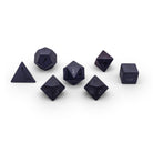 Hematite - Raised 7 Piece RPG Set Gemstone Dice-Gemstone Dice-Norse Foundry-Gemstone Dice-Dungeons & Dragons Dice-Gem Dice-DnD Dice-Gaming Dice-Perfect for Tabletop RPGs-Dice Set