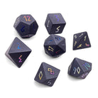 Hematite - Raised Holographic 7 Piece RPG Set Gemstone Dice-Gemstone Dice-Norse Foundry-Gemstone Dice-Dungeons & Dragons Dice-Gem Dice-DnD Dice-Gaming Dice-Perfect for Tabletop RPGs-Dice Set