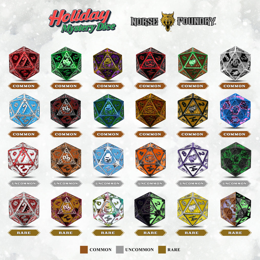 Holiday Mystery Metal D20-Norse Foundry-Norse Foundry-d20-dice-dungeons and dragons-dnd-d&d d20-dungeons & dragons-mystery deal