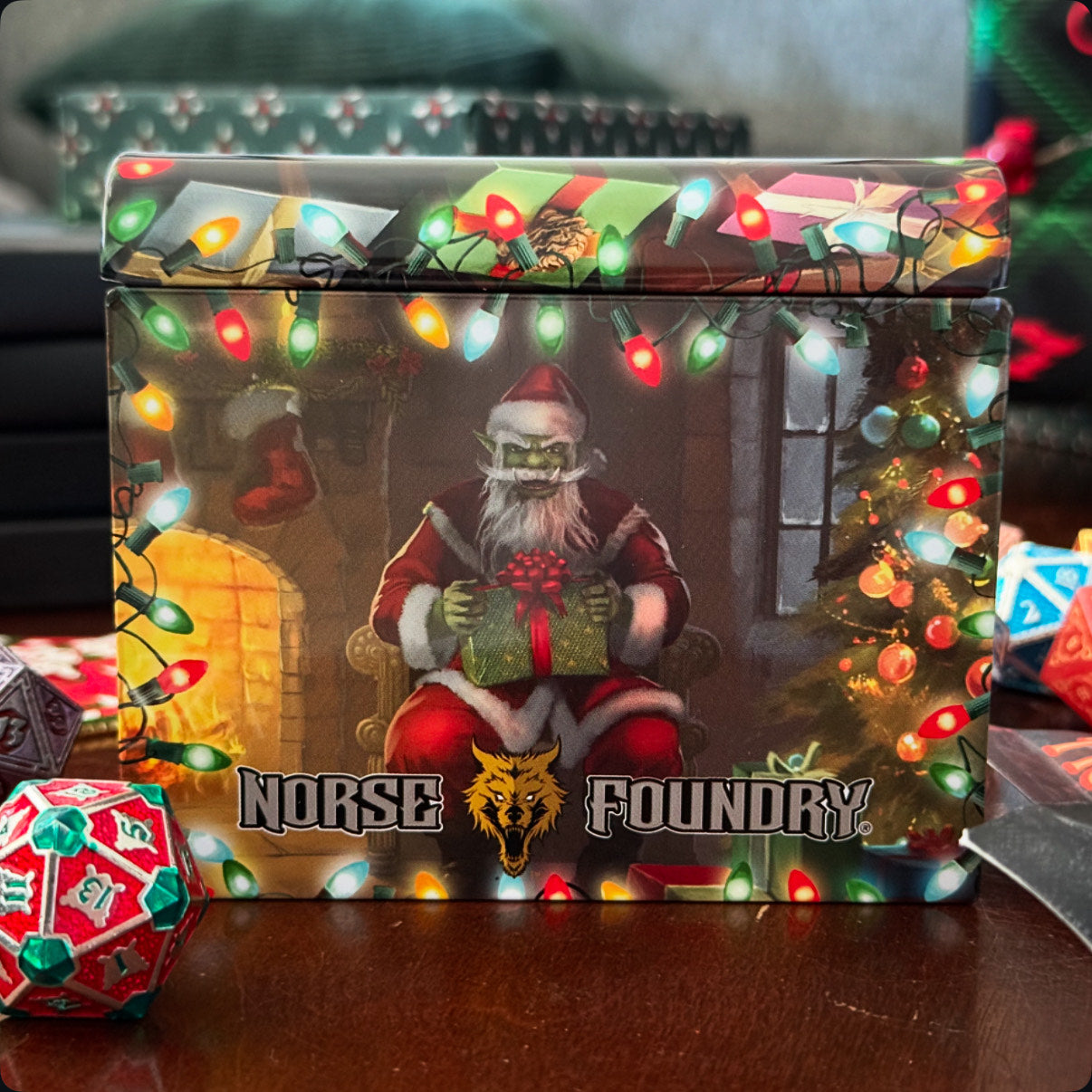Holiday Orc Mystery Gemstone or Glass Dice Set with Premium