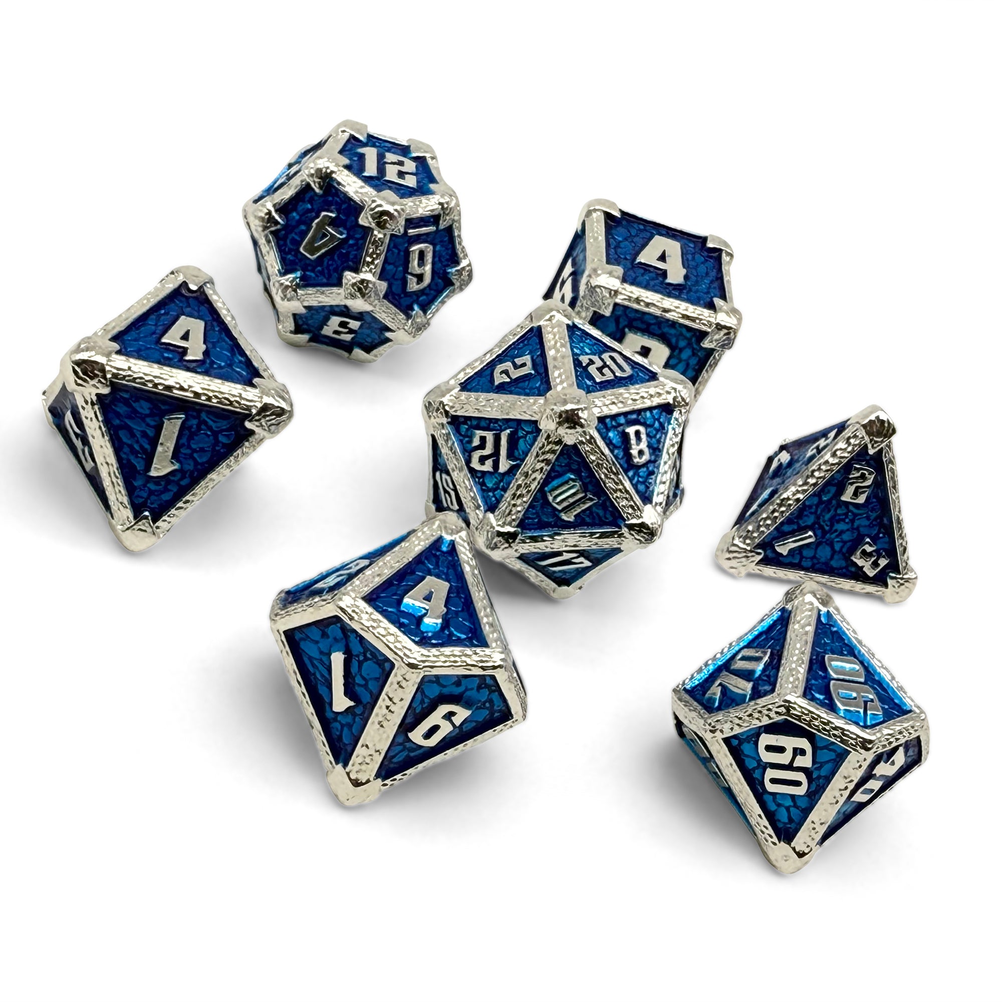 Hydrascale - Frostmaw-Metal - Zinc Alloy Dice-Norse Foundry -Dungeons and Dragons-D&D Dice-D20-Metal Dice Set-D&D-DnD Metal Dice Set-Perfect for Tabletop RPGs