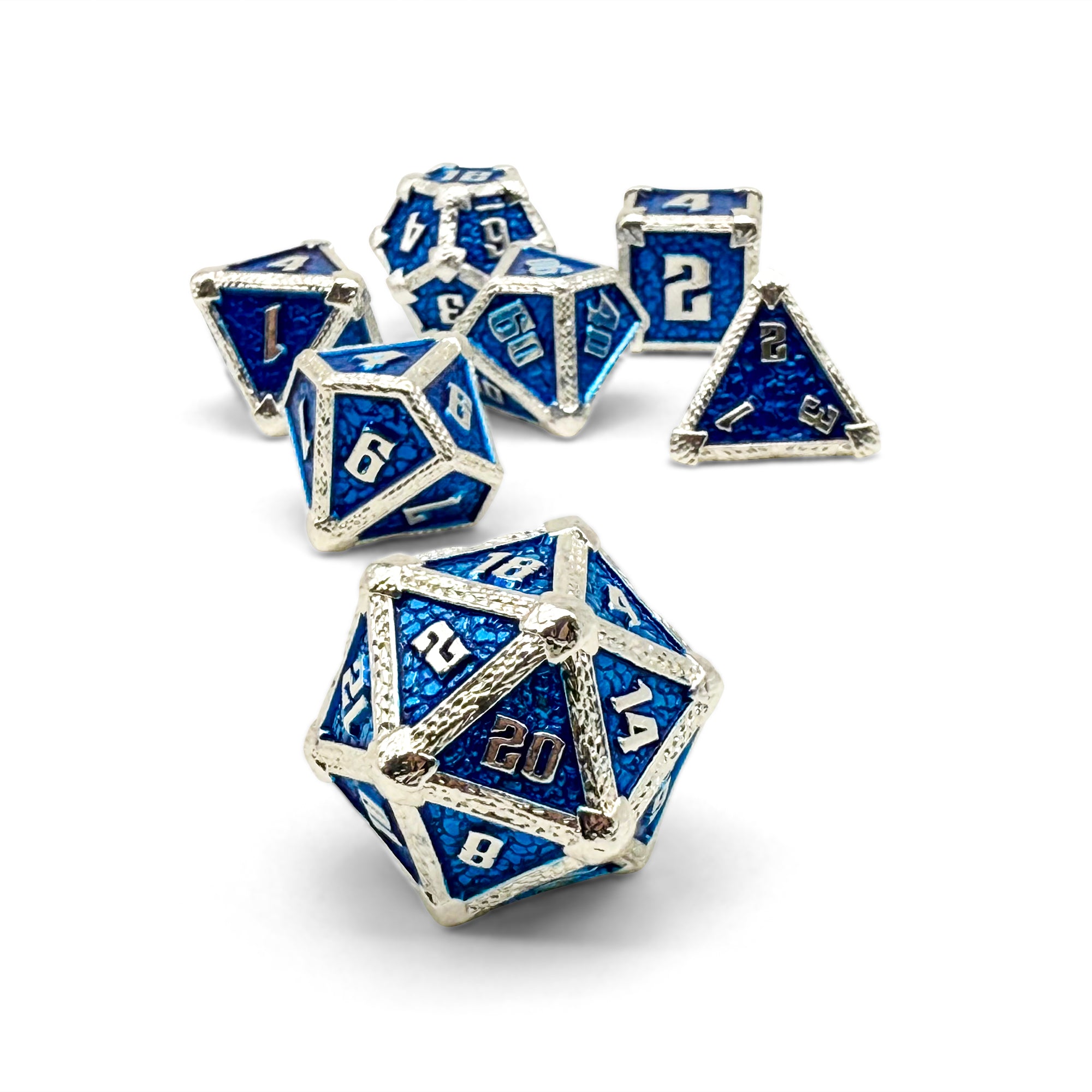 Hydrascale - Frostmaw-Metal - Zinc Alloy Dice-Norse Foundry -Dungeons and Dragons-D&D Dice-D20-Metal Dice Set-D&D-DnD Metal Dice Set-Perfect for Tabletop RPGs
