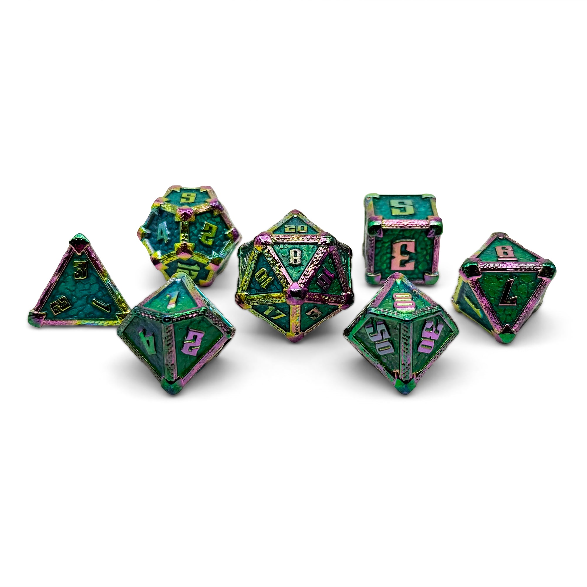 Hydrascale - Jade Serpent-Metal - Zinc Alloy Dice-Norse Foundry -Dungeons and Dragons-D&D Dice-D20-Metal Dice Set-D&D-D&D Metal Dice Set-Perfect for Tabletop RPGs