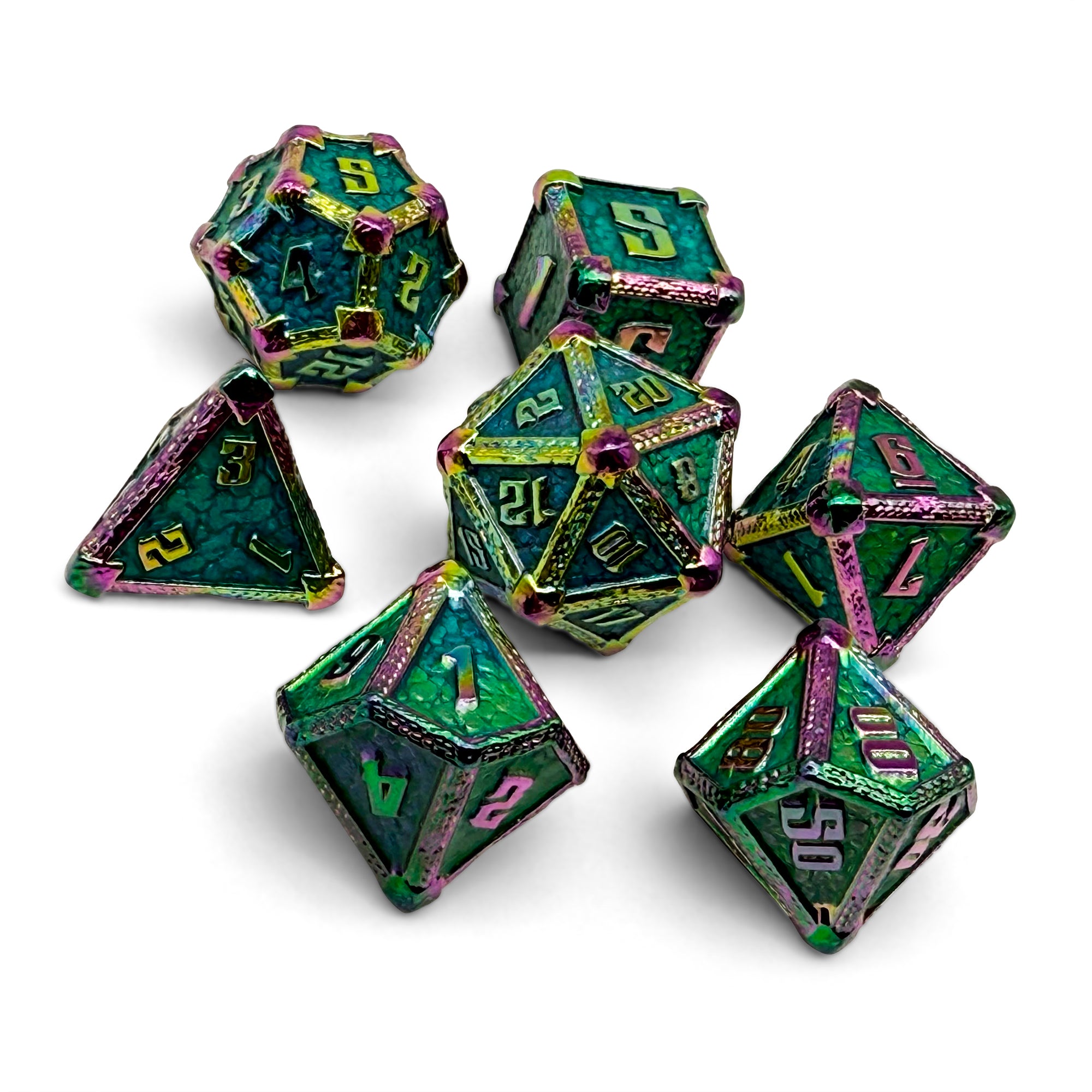Hydrascale - Jade Serpent-Metal - Zinc Alloy Dice-Norse Foundry -Dungeons and Dragons-D&D Dice-D20-Metal Dice Set-DND-DND Metal Dice Set-Perfect for Tabletop RPGs