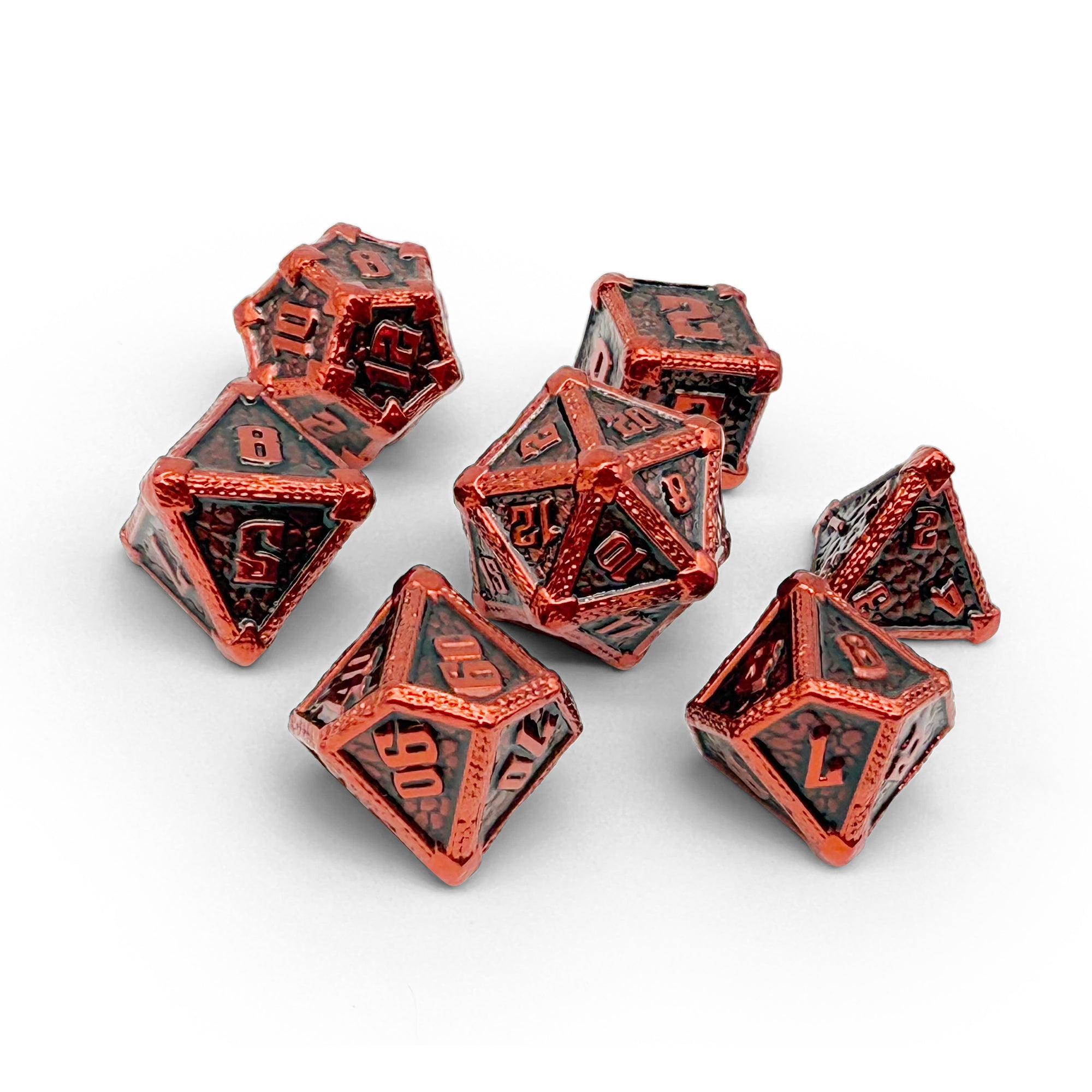 Hydrascale - Lava Lurker-Metal - Zinc Alloy Dice-Norse Foundry -Dungeons and Dragons-DND Dice-D20-Metal Dice Set-DND-D&D Metal Dice Set-Perfect for Tabletop RPGs