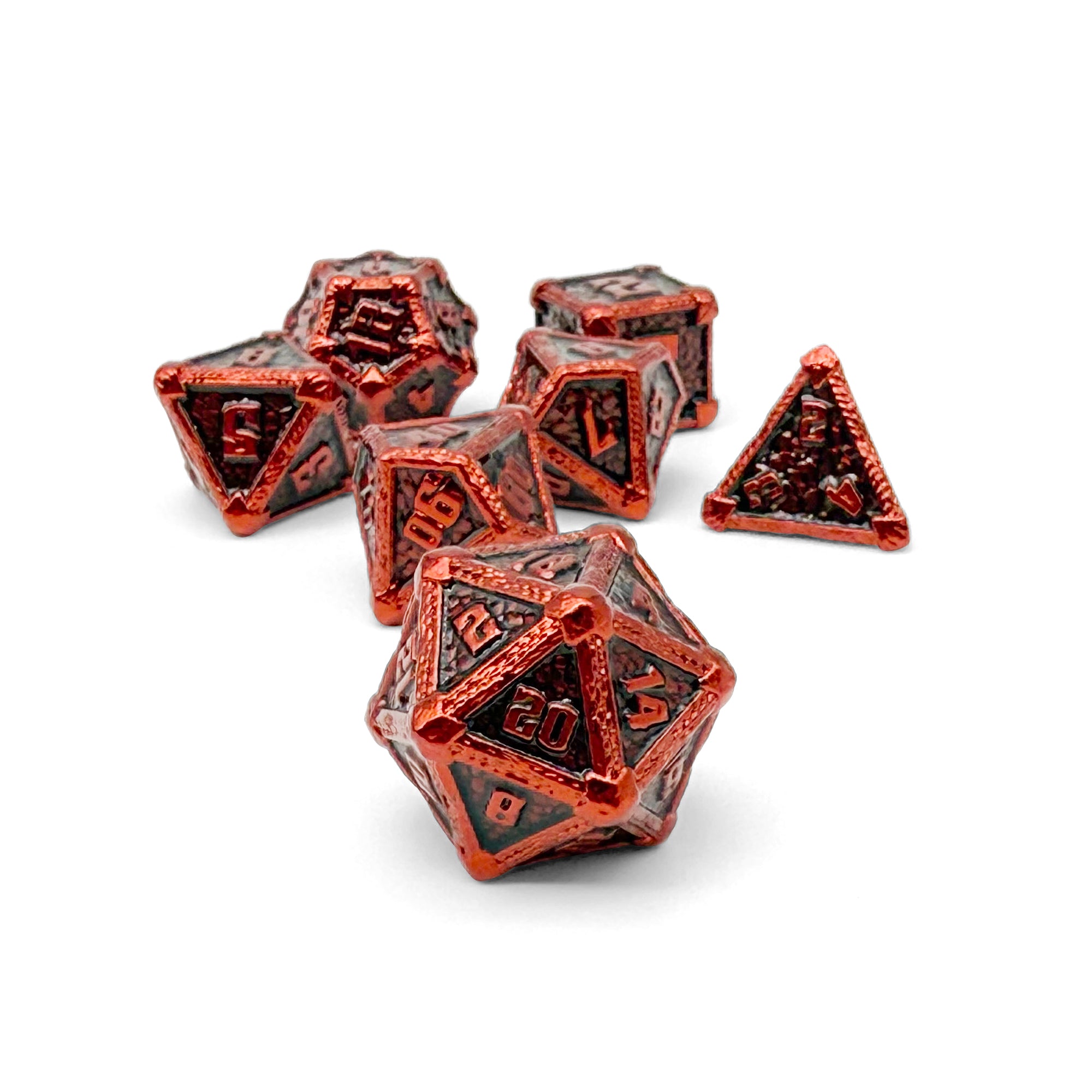 Hydrascale - Lava Lurker-Metal - Zinc Alloy Dice-Norse Foundry -Dungeons and Dragons-DND Dice-D20-Metal Dice Set-DND-D&D Metal Dice Set-Perfect for Tabletop RPGs