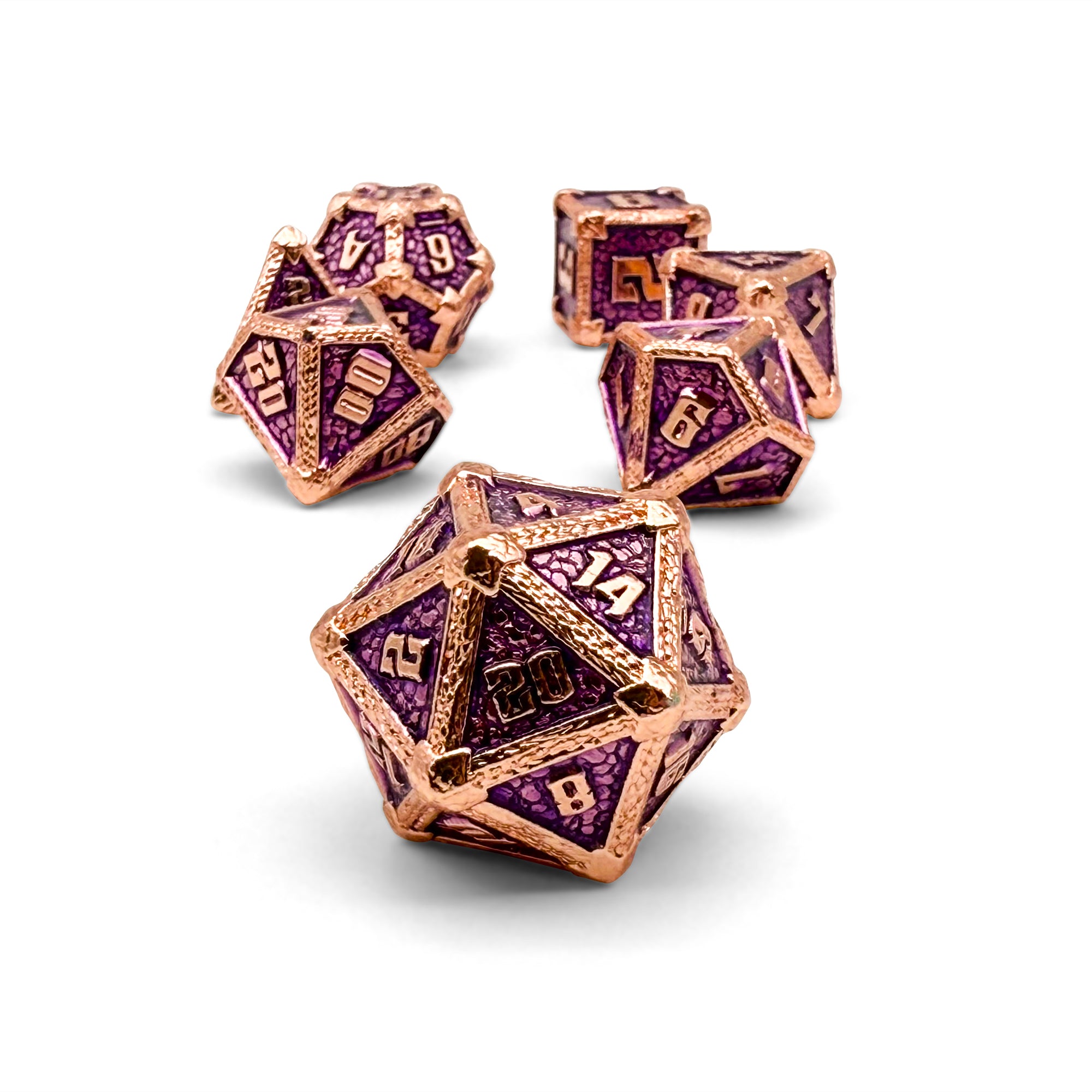 Hydrascale - Royal Menace-Metal - Zinc Alloy Dice-Norse Foundry -Dungeons and Dragons-DND Dice-D20-Metal Dice Set-DND-D&D Metal Dice Set-Perfect for Tabletop RPGs