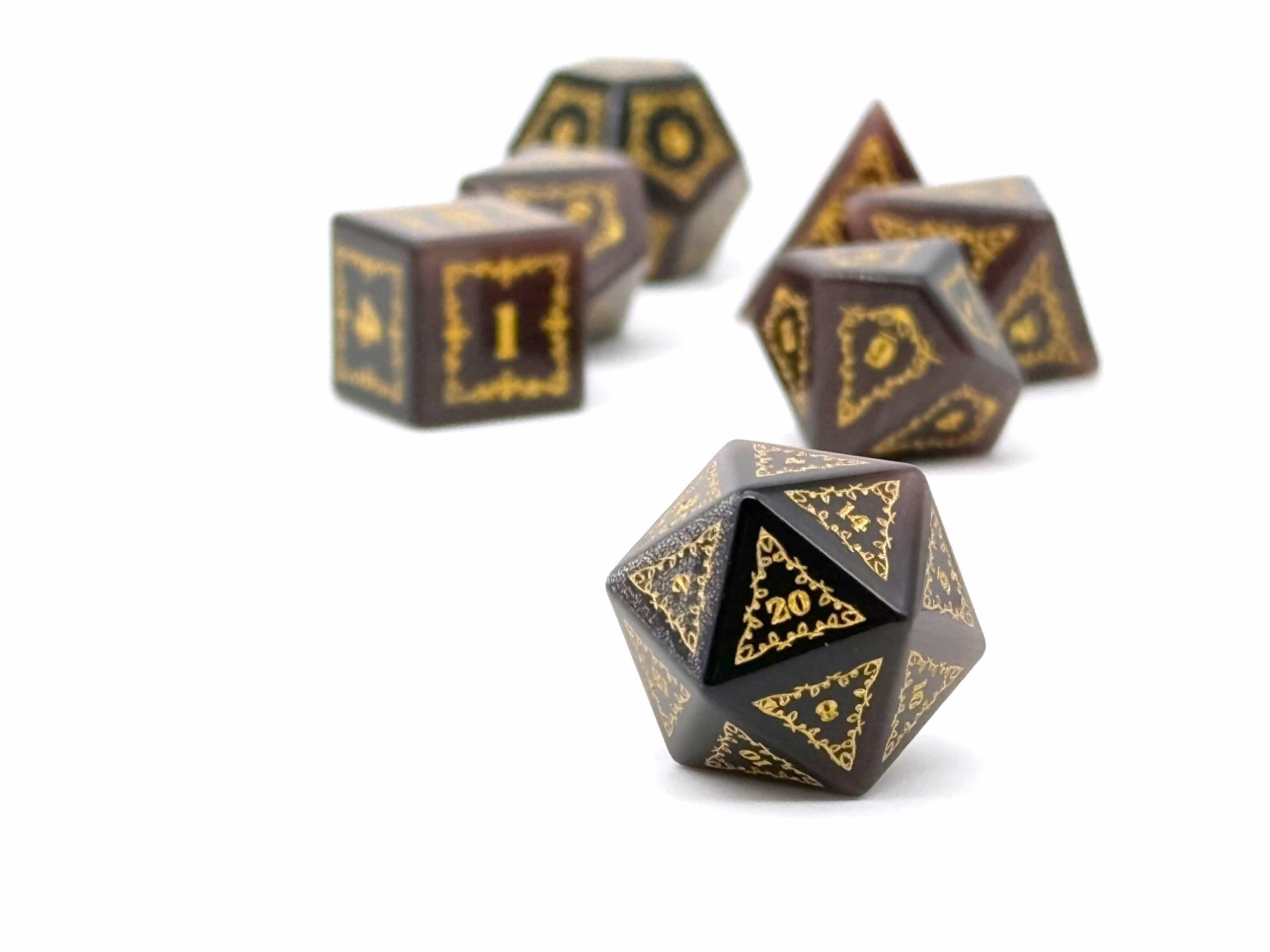 Holiday Orc Mystery Gemstone or Glass Dice Set with Premium Holiday Book Tin-Alloy Dice-NOR 01947-Norse Foundry-dungeon and dragons-dice-dnd-dungeon & dragons