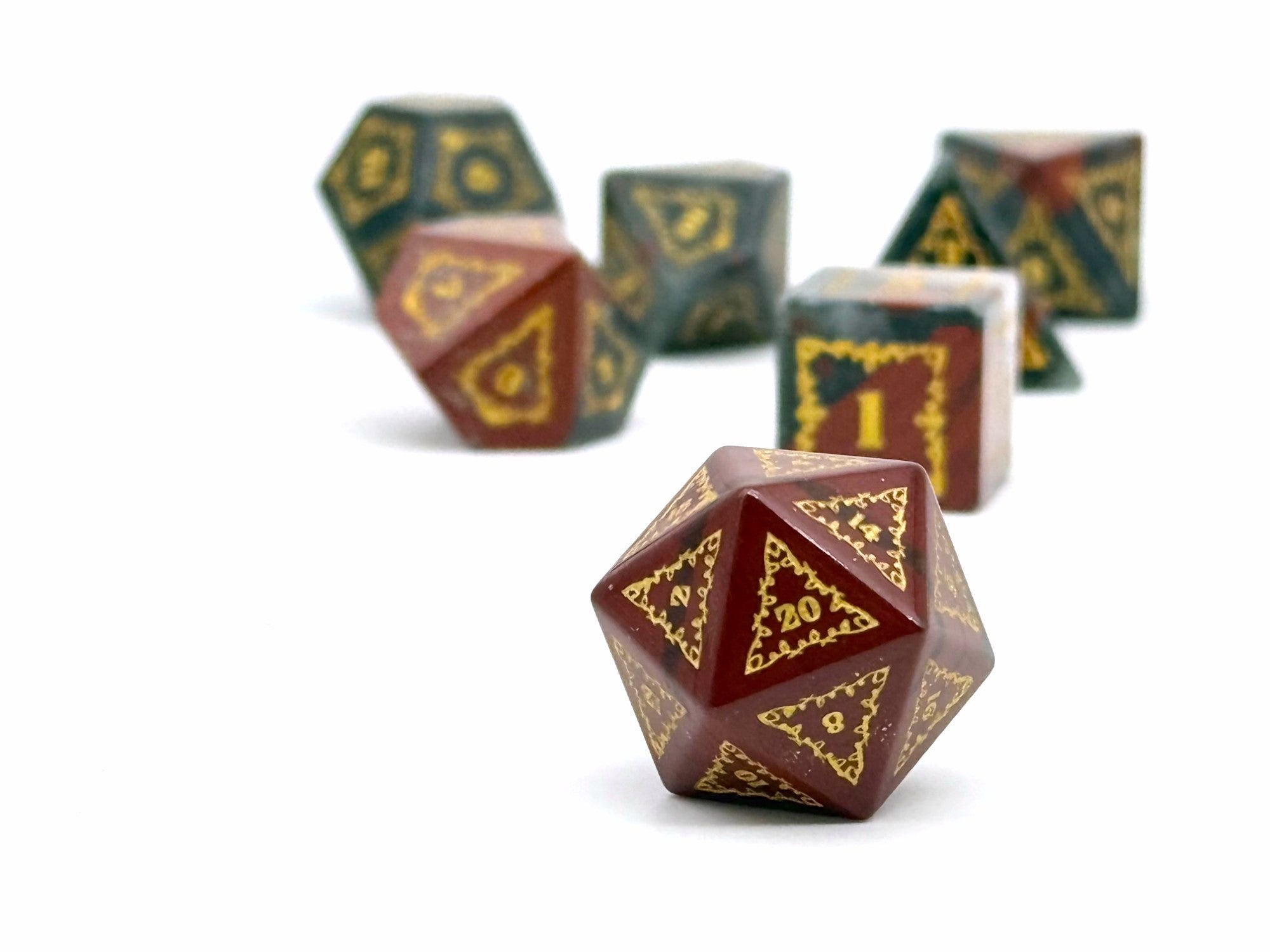 Holiday Orc Mystery Gemstone or Glass Dice Set with Premium Holiday Book Tin-Alloy Dice-NOR 01947-Norse Foundry-dungeon and dragons-dice-dnd-dungeon & dragons