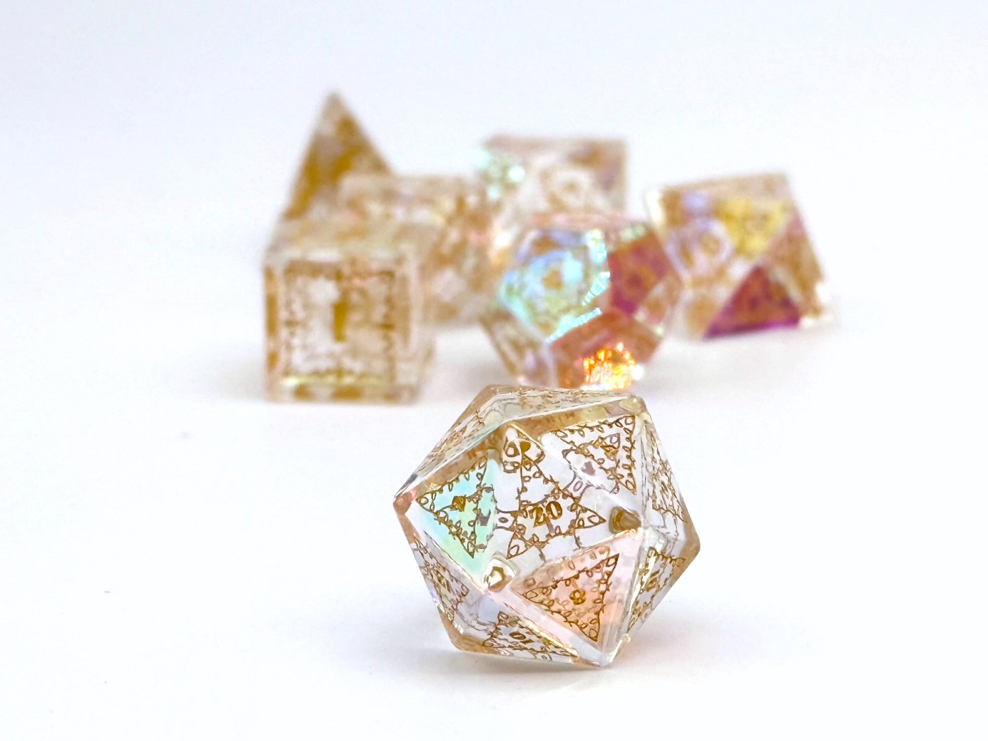 Holiday Orc Mystery Gemstone or Glass Dice Set with Premium Holiday Book Tin-Alloy Dice-NOR 01947-Norse Foundry-dungeon and dragons-dice-dnd-dungeon & dragons