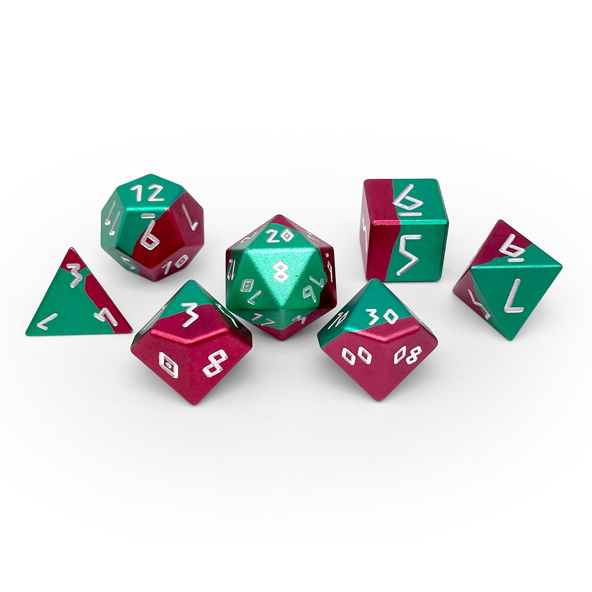 Mistletoe - 7 Piece RPG Set 6063 Aluminum Hybrid Dice - NOR 02372