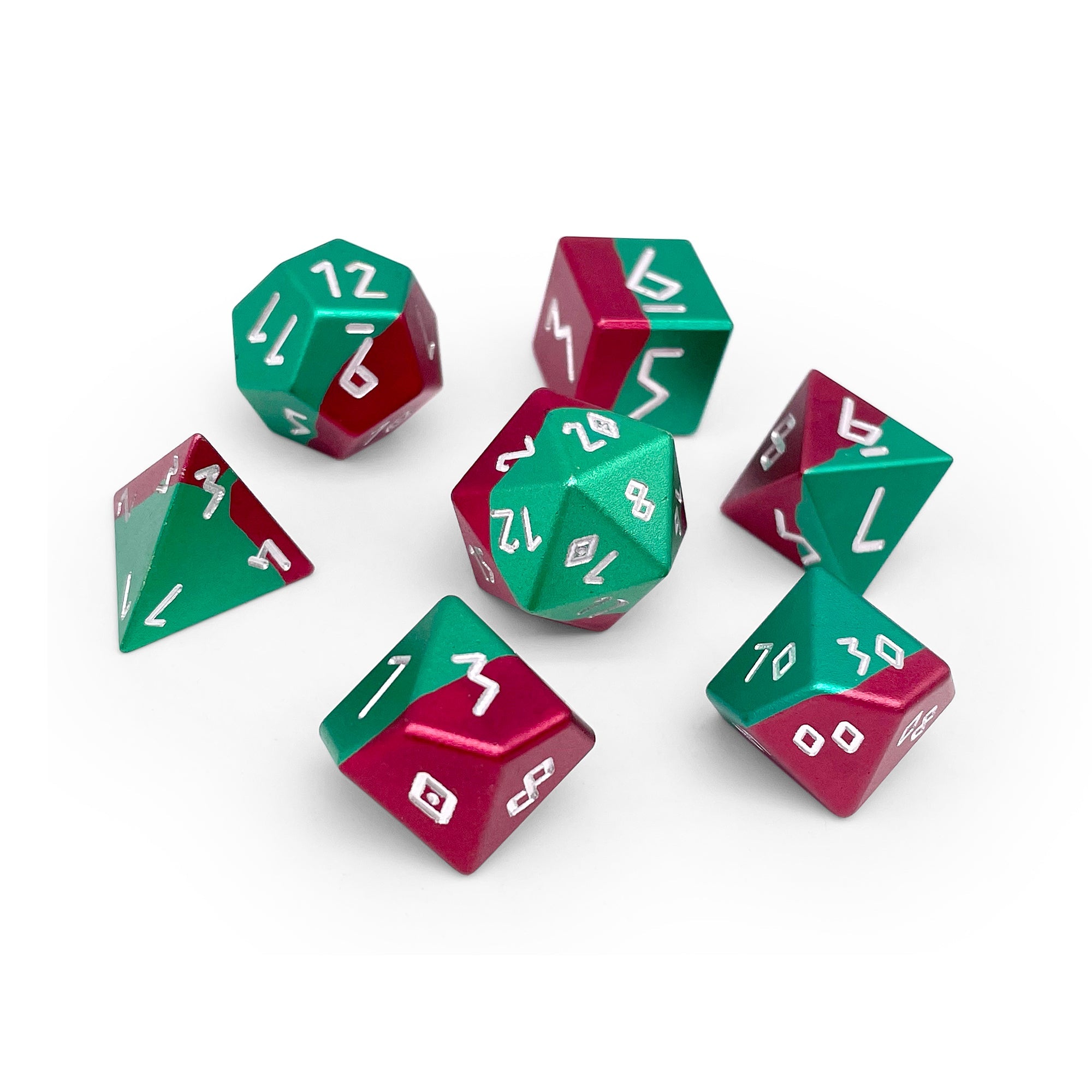 Mistletoe - 7 Piece RPG Set 6063 Aluminum Hybrid Dice - NOR 02372