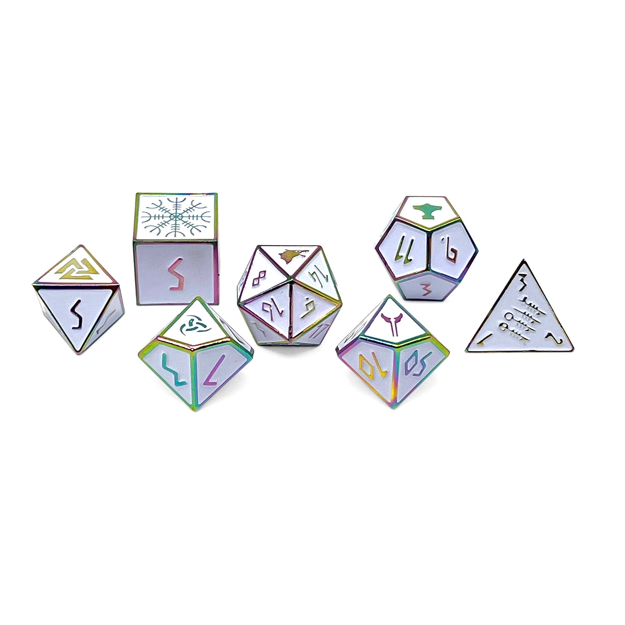 Ice Storm - Norse Themed Metal Dice Set-Zinc Alloy Dice-Norse Foundry-Dungeons and Dragons-D&D Dice-D20-Metal Dice Set-DND-DND Metal Dice Set-Perfect for Tabletop RPGs
