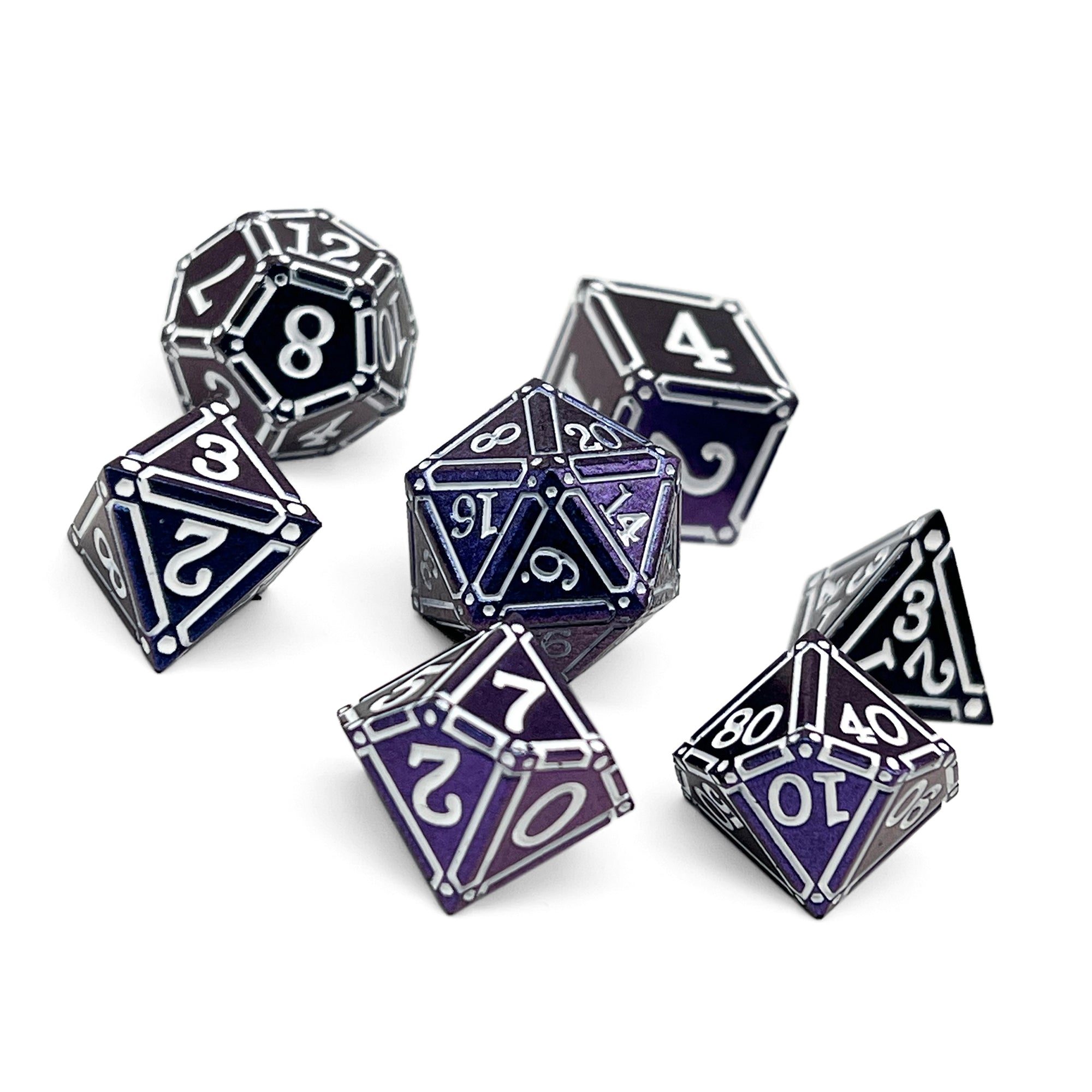 Ironworks - Chalice 7 Piece RPG set Alloy Metal Dice-Metal - Zinc Alloy Dice-Norse Foundry-Dungeons and Dragons-DND Dice-D20-Metal Dice Set-DND-D&D Metal Dice Set-Perfect for Tabletop RPGs
