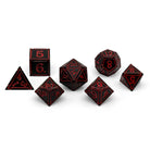Ironworks - Efreet Flames 7 Piece RPG set Alloy Metal Dice-Metal - Zinc Alloy Dice-Norse Foundry-Norse Foundry-dungeons & dragons-d&d dice set-rpg dice set-d20-metal dice set-d&d-perfect for tabletop rpgs