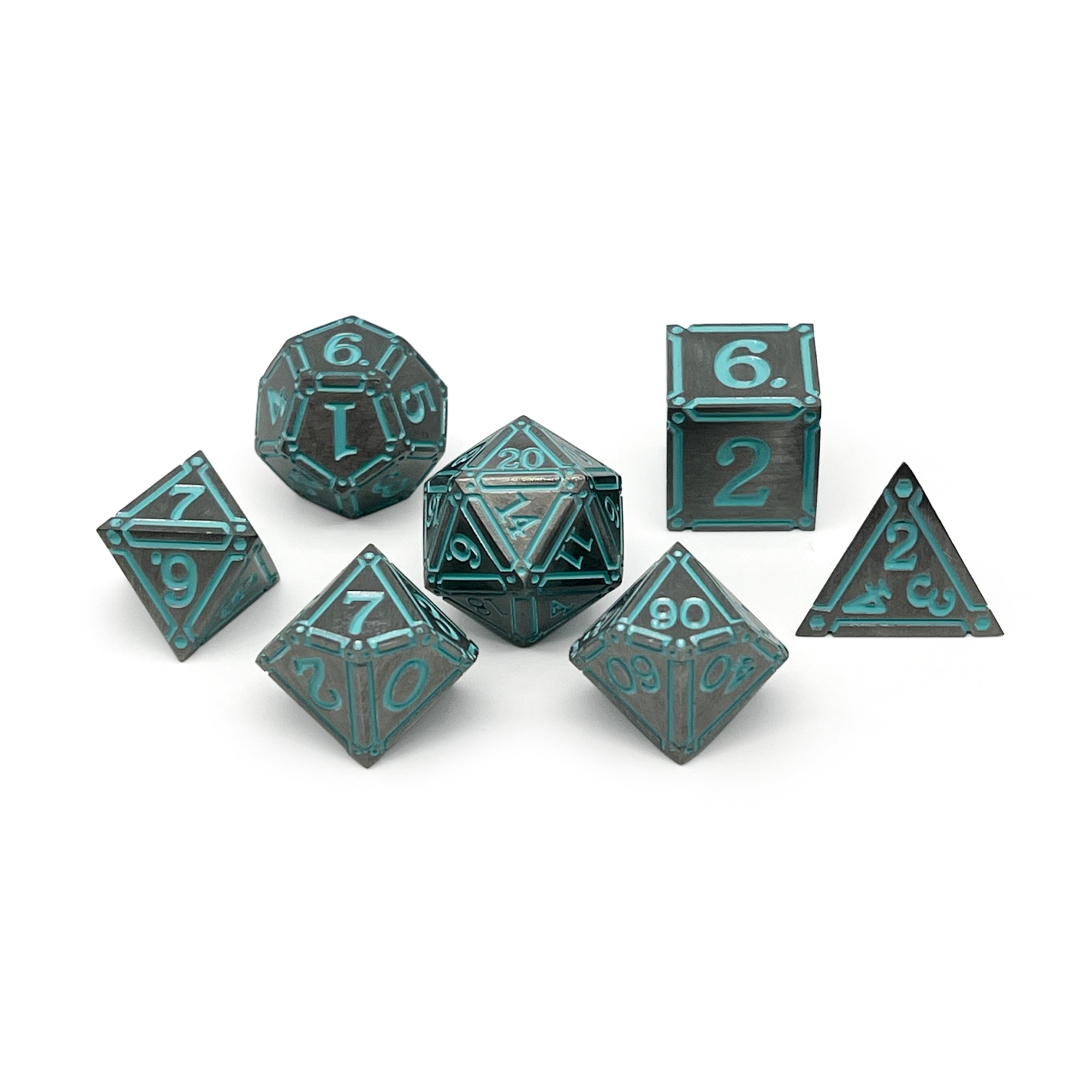 Ironworks - Ice Queen 7 Piece RPG set Alloy Metal Dice-Metal - Zinc Alloy Dice-Norse Foundry-Dungeons and Dragons-DND Dice-D20-Metal Dice Set-DND-D&D Metal Dice Set-Perfect for Tabletop RPGs