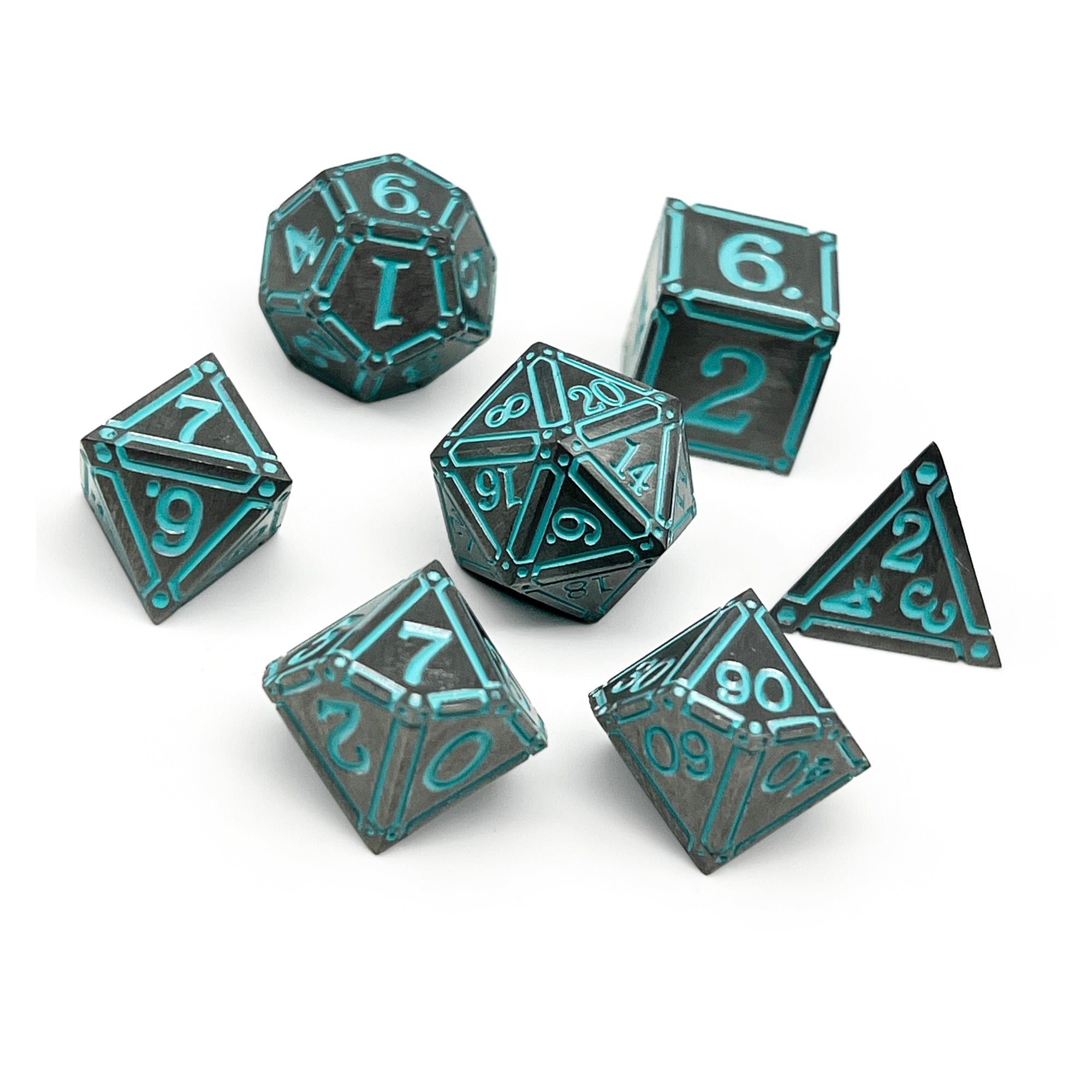 Ironworks - Ice Queen 7 Piece RPG set Alloy Metal Dice-Metal - Zinc Alloy Dice-Norse Foundry-Dungeons and Dragons-DND Dice-D20-Metal Dice Set-DND-DND Metal Dice Set-Perfect for Tabletop RPGs