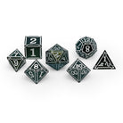 Ironworks - Necromancer Spellbook 7 Piece RPG set Alloy Metal Dice-Metal - Zinc Alloy Dice-Norse Foundry-Norse Foundry-dungeons & dragons-d&d dice set-rpg dice set-d20-metal dice set-d&d-perfect for tabletop rpgs