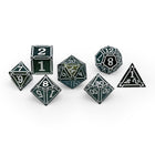 Ironworks - Necromancer Spellbook 7 Piece RPG set Alloy Metal Dice-Metal - Zinc Alloy Dice-Norse Foundry-Norse Foundry-dungeons & dragons-d&d dice set-rpg dice set-d20-metal dice set-d&d-perfect for tabletop rpgs